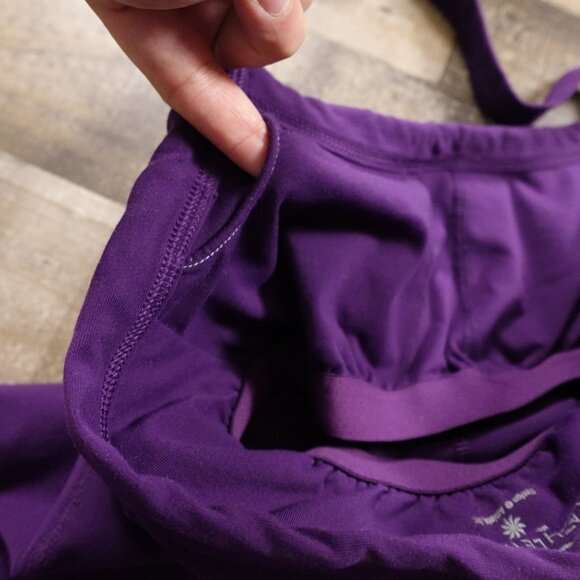 Athleta‎ Modra Halter Dress Women’s 6P Purple Built-In Bra Athleisure Bodycon - Picture 11 of 12